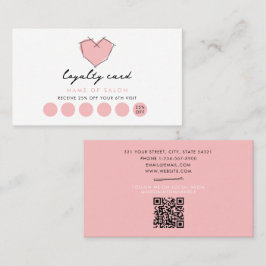 ボビーピンロゴ美容師ピンクロイヤリティカード ロイヤリティカード