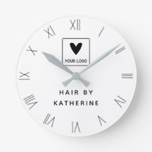 ボビーピンローマ数字ヘアサロン名ロゴ