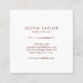 ボビーピン美容師ヘアサロン美容師 スクエア名刺 (裏面)