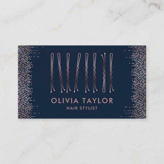 ボビーピン美容師ヘアサロン美容師 名刺 (正面)