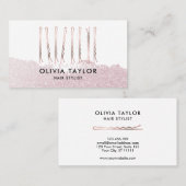 ボビーピン美容師ヘアサロン美容師 名刺 (正面/裏面)