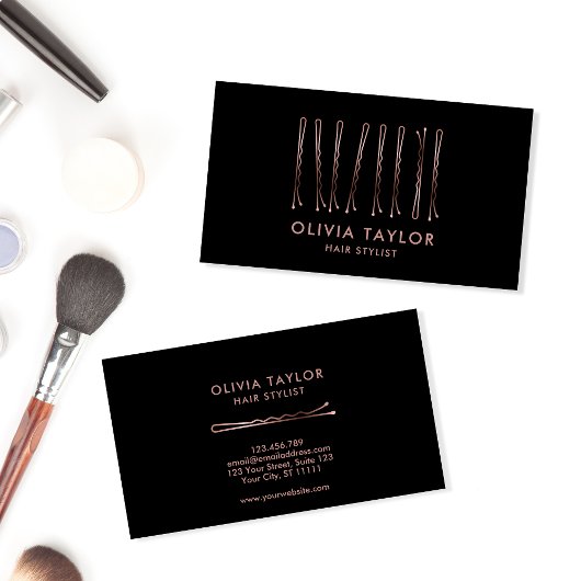 ボビーピン美容師ヘアサロン美容師 名刺