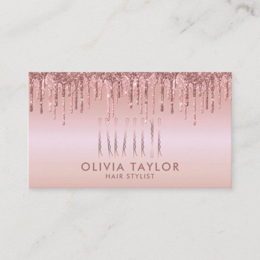 ボビーピン美容師ヘアサロン美容師 名刺 (正面)