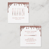 ボビーピン美容師滴下金ゴールド美容師 スクエア名刺 (正面/裏面)