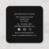 ボビーピン美容師美容師 スクエア名刺 (裏面)