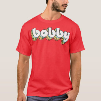 ボビーレトロレインボータイポグラフィフェードスタイル Tシャツ