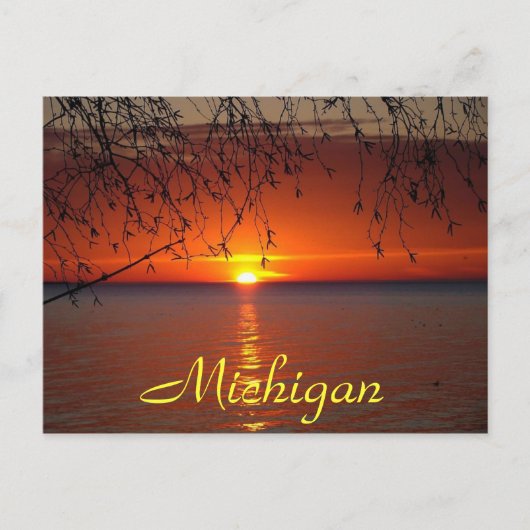 ボビー・ミクルによる五大湖の夕日 ポストカード (正面)