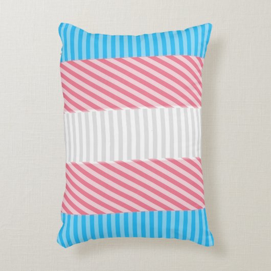 ボファンキーホストライプ抽象芸術トランスジェンダープライド国旗 アクセントクッション (正面(垂直))