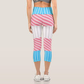 ボファンキーホストライプ抽象芸術トランスジェンダープライド国旗 カプリレギンス (裏面)