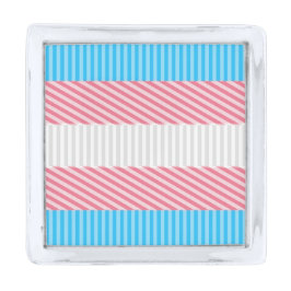 ボファンキーホストライプ抽象芸術トランスジェンダープライド国旗 シルバー ラペルピン