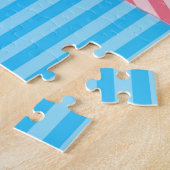 ボファンキーホストライプ抽象芸術トランスジェンダープライド国旗 ジグソーパズル (側面)