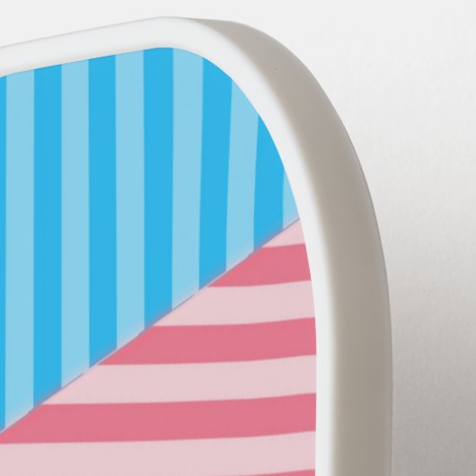 ボファンキーホストライプ抽象芸術トランスジェンダープライド国旗 ピックルボールラケット (左詳細)