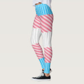 ボファンキーホストライプ抽象芸術トランスジェンダープライド国旗 レギンス (左)