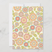 ボファンキーホレトロ花結婚の数 招待状 (裏面)