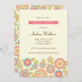 ボファンキーホレトロ花結婚の数 招待状 (正面/裏面)