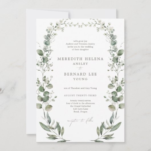 ボフォーマルエレガントタニカル結婚式招待状 招待状 (正面)