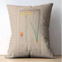 ボフランスのタニカルイラストレーションダフォディル アクセントクッション