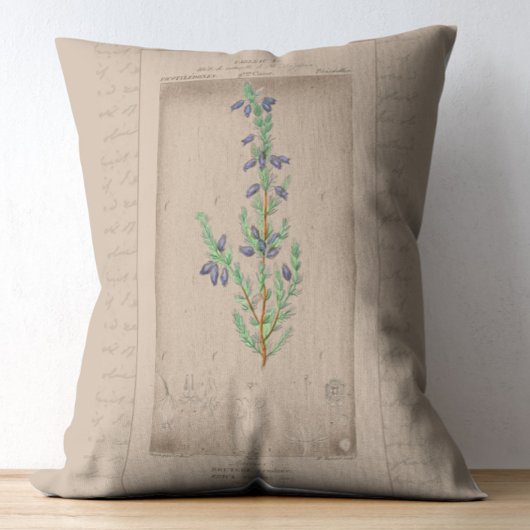 ボフランスのタニカルイラストレーションベルヘザー アクセントクッション