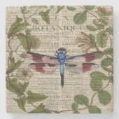 ボフランスのタ葉モダンヴィンテージ ストーンコースター (正面)