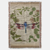 ボフランスのタ葉モダンヴィンテージ スローブランケット (正面縦)