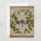 ボフランスのタ葉モダンヴィンテージ ポストカード (正面/裏面)