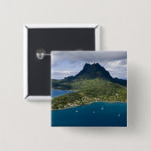 ボフランスのラ·ボラ·ポリネシア航空写真 缶バッジ (正面&裏面)