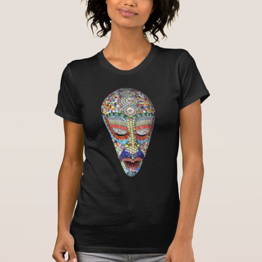 ボブなぜロング顔?モザイクマスク Tシャツ (正面)