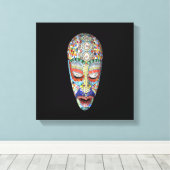 ボブなぜ長い顔だ？モザイクマスク キャンバスプリント (インサイチュ (ウッドフロア))