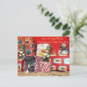 ボブのクリスマスプレゼント – Cat /キットンクリスマス シーズンポストカード (スタンド正面)