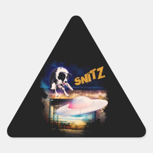 ボブのソーサー修理のSnitzのステッカー 三角形シール (正面)