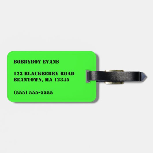 ボブのバッグ ラゲッジタグ (裏面横)