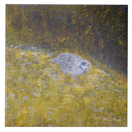 ボブの白のウズラ タイル (正面)