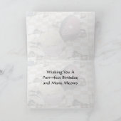 ボブの誕生日パーティー – かわいい猫/キッテンカード カード (内部)