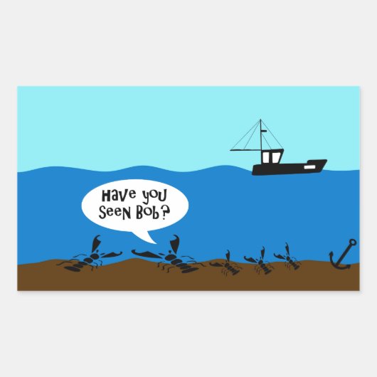 ボブを見た？ 長方形シール (正面)