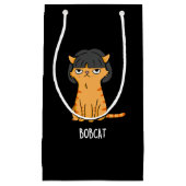 ボブキャッおもしろいトボブヘアプンダークBG スモールペーパーバッグ (正面)