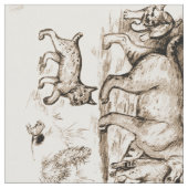 ボブキャットの家族 ファブリック (クローズアップ)
