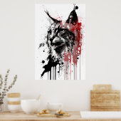 ボブキャットインクポートレート ポスター (キッチン)