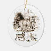 ボブキャットファミリー セラミックオーナメント (左)