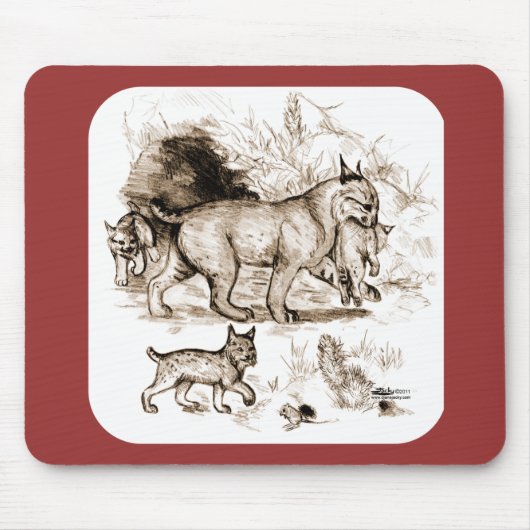ボブキャットファミリー マウスパッド (正面)