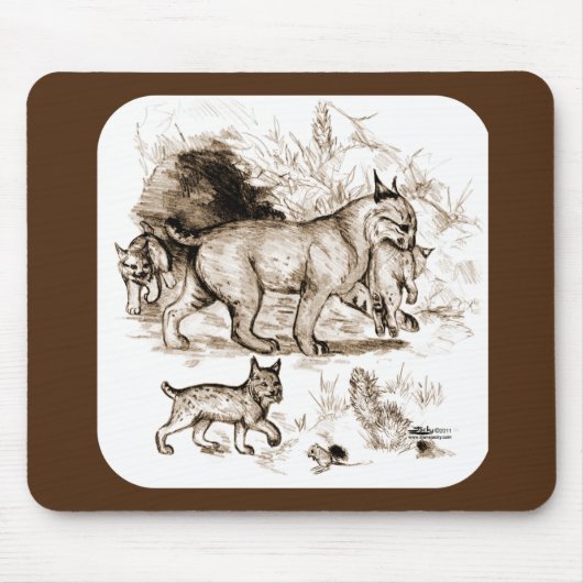 ボブキャットファミリー マウスパッド (正面)