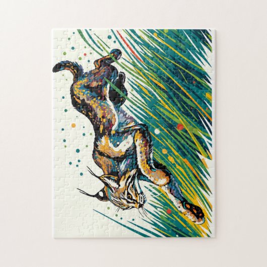 ボブキャットリーピングパズル ジグソーパズル (縦)