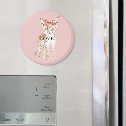 ボブキャットレオパード愛 マグネット (インサイチュ (冷蔵庫))