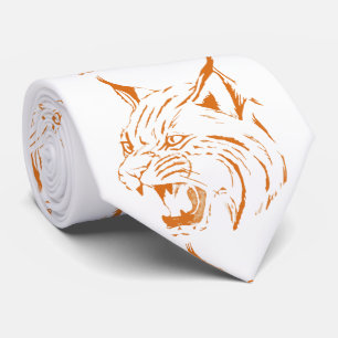 ボブキャット野良猫チームマスコットネクタイバーンオレンジ ネクタイ