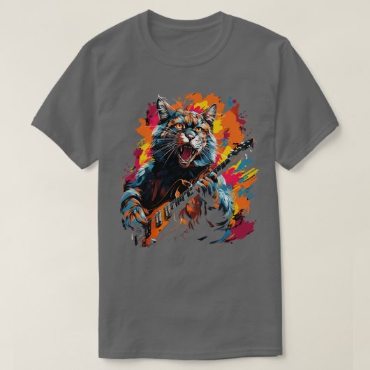 ボブキャッ遊トのギター Tシャツ (デザイン正面)