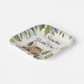 ボブキャワイルドワンウッドランド動物の誕生日パーティー ペーパープレート (傾斜あり)