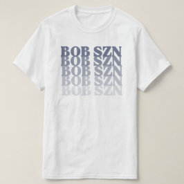 "ボブシーズン" かわいいデニムブルーのカスタムグラフィックTシャツ Tシャツ