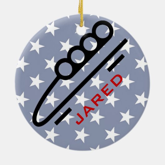 ボブスレッパーソナライズされたディングオーナメント セラミックオーナメント (裏面)