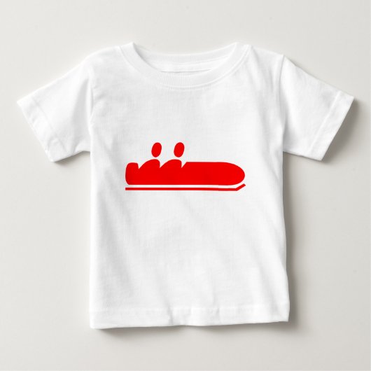 ボブスレー – 赤 ベビーTシャツ (正面)