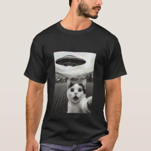 ボブテイル 猫の自撮り 宇宙人に拉致される 笑える メメアート Tシャツ