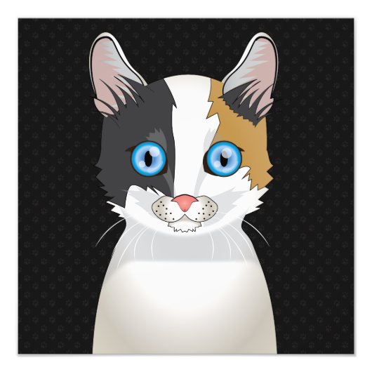 ボブテール日本のキャットカートゥー フォトプリント            (正面)